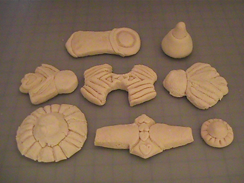 Eight Salt Dough Forms From Bauhaus Mandalas